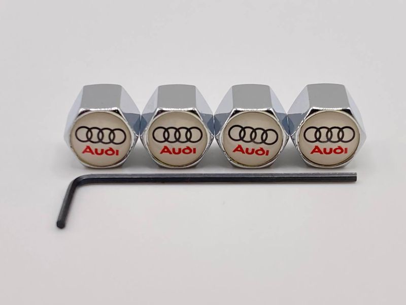 Ковпачки на ніпеля Audi CR 4 шт + ключ для секреток NIPEL_caps AUDI CR фото